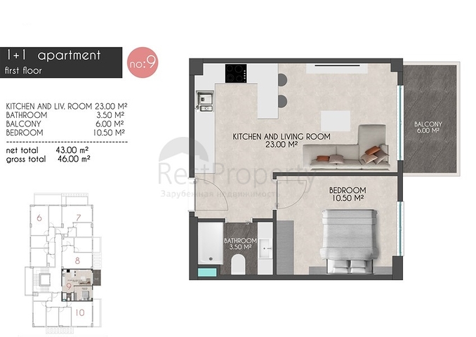 Квартиры планировок 2+1 в новом комплексе Кестеля