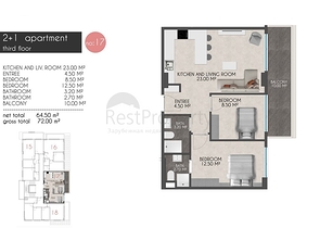 Квартиры планировок 2+1 в новом комплексе Кестеля