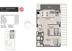 Квартиры планировок 2+1 в новом комплексе Кестеля