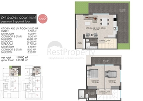 Квартиры планировок 2+1 в новом комплексе Кестеля