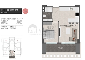 Новый проект в районе Кестель всего в 100 метрах от моря