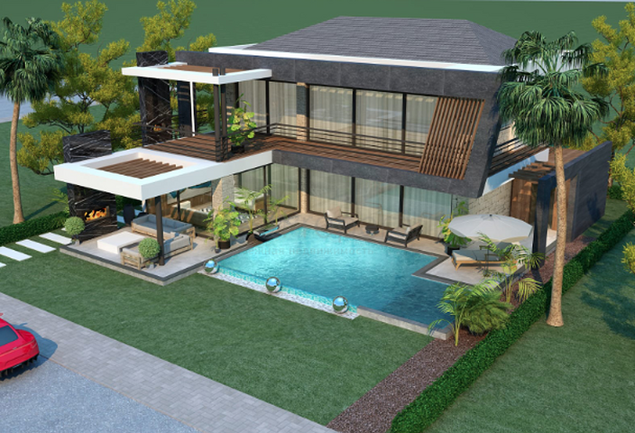 Элитная вилла 4+1 в Чамьюва Кемере 300 м до пляжа