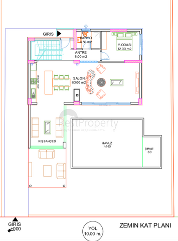 Элитная вилла 4+1 в Чамьюва Кемере 300 м до пляжа