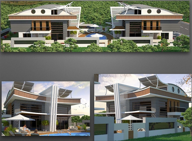 Продажа вилл 6+1 с собственным бассейном и садом в Коньяалты