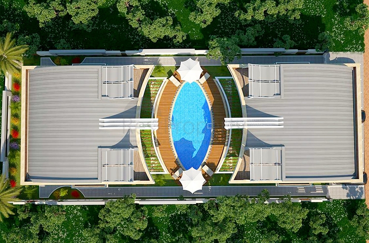 Продажа вилл 6+1 с собственным бассейном и садом в Коньяалты