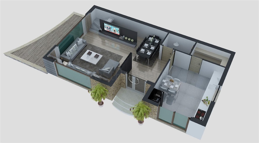 Продажа вилл 6+1 с собственным бассейном и садом в Коньяалты