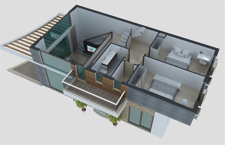 Продажа вилл 6+1 с собственным бассейном и садом в Коньяалты