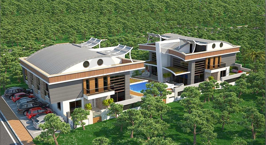 Продажа вилл 6+1 с собственным бассейном и садом в Коньяалты