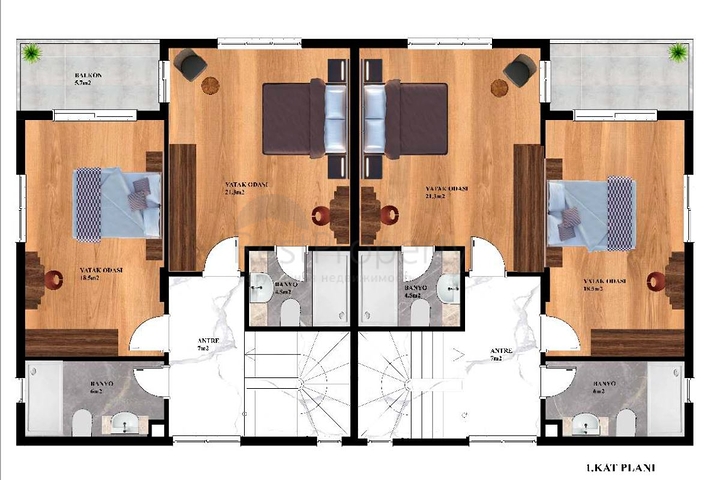 Виллы на этапе строительства в районе Каргыджак