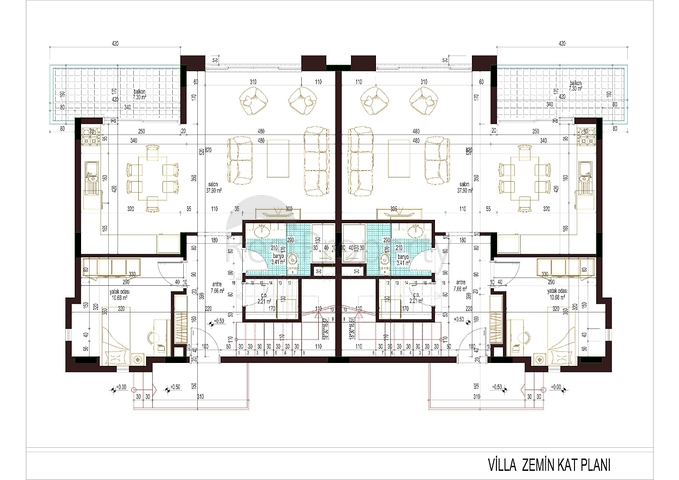 Виллы на этапе строительства в районе Каргыджак