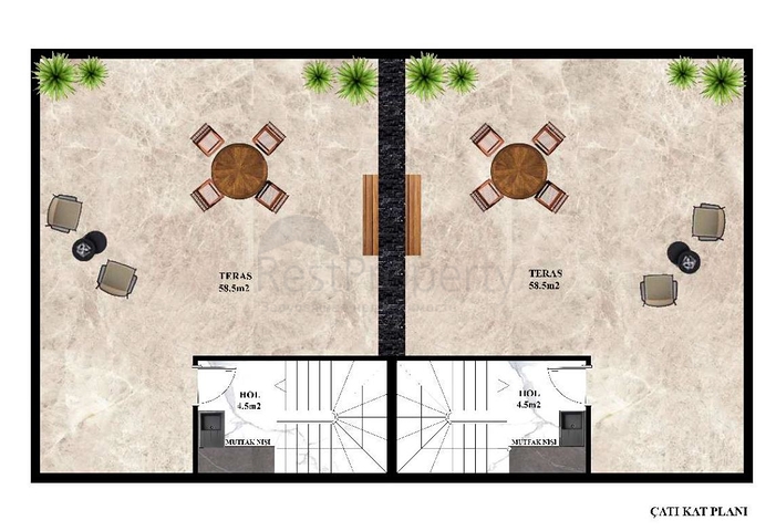 Виллы на этапе строительства в районе Каргыджак