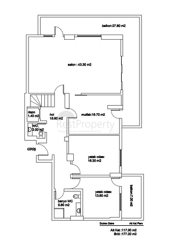 Просторный пентхаус с красивым видом в центре Аланьи