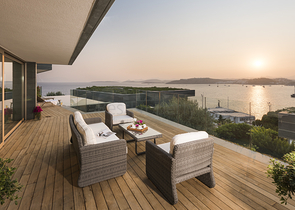 Виллы с видом на главный замок Бодрума и острова Кос и Караада