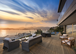 Виллы с видом на главный замок Бодрума и острова Кос и Караада