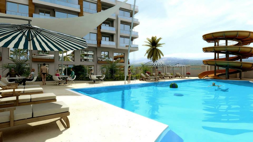 Квартира 1+1 с мебелью в комплексе в Молла Юсуф Коньяалты