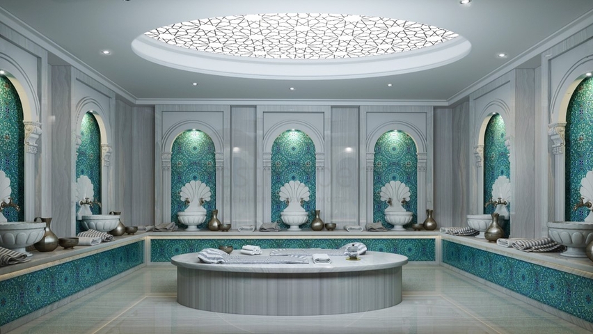 Новый жилой комплекс на стадии строительства в районе Оба