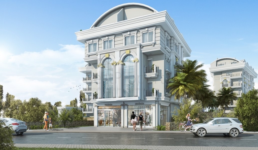 Новый жилой комплекс на стадии строительства в районе Оба