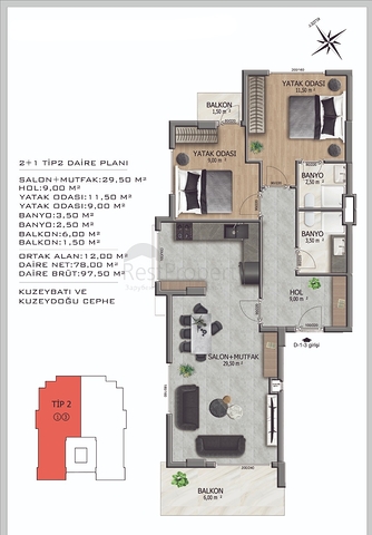 Новый жилой комплекс на стадии строительства в районе Оба