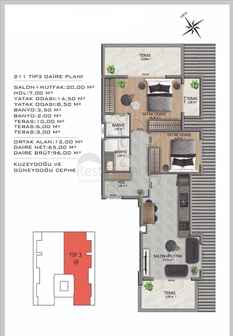 Новый жилой комплекс на стадии строительства в районе Оба