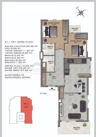 Новый жилой комплекс на стадии строительства в районе Оба