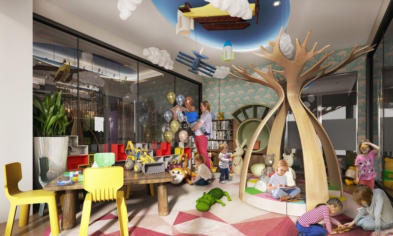 Новый жилой комплекс на стадии строительства в районе Оба