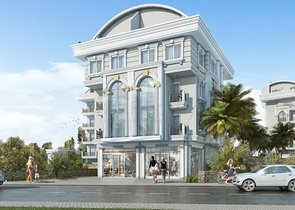 Новый жилой комплекс на стадии строительства в районе Оба