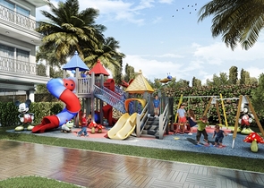 Новый жилой комплекс на стадии строительства в районе Оба