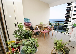 Просторная квартира 3+1 с видом на море в Коньялты