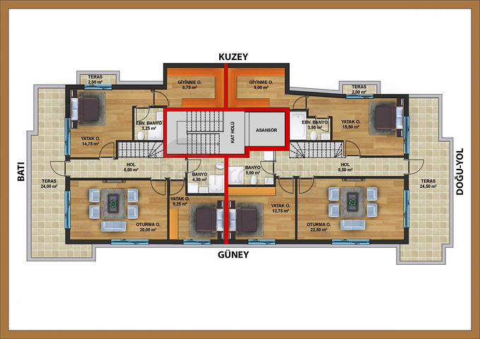 Просторные пентхаусы 3+1 на продажу в центре Анталии