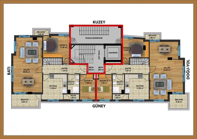 Просторные пентхаусы 3+1 на продажу в центре Анталии