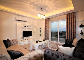 Квартира 2+1 с видом на море в районе Махмутлар