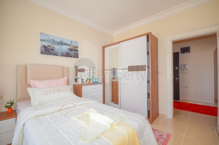 Меблированная квартира 2+1 с видом на море в районе Махмутлар