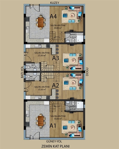 Инвестиционный проект вилл 5+1 в районе Гюзельоба Лара Анталья