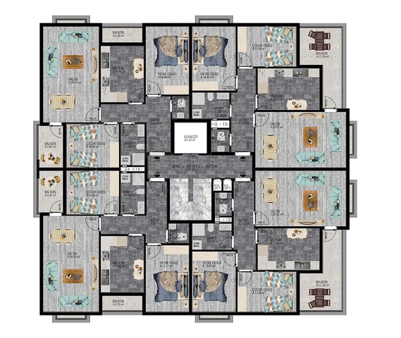 Комплекс на стадии строительства в центре Алании