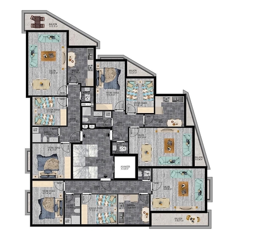 Комплекс на стадии строительства в центре Алании