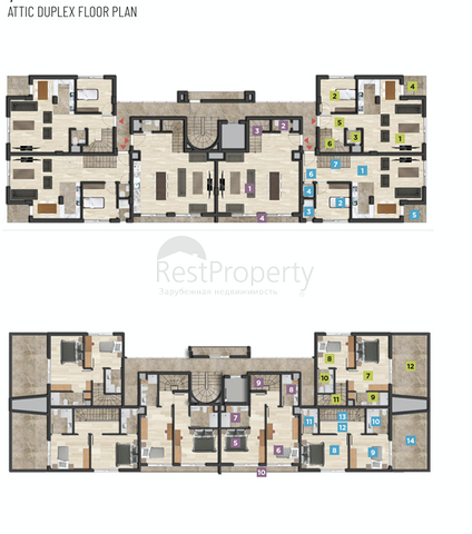 Таунхаусы 2+1 и 3+1  в районе Гюзельоба Лара