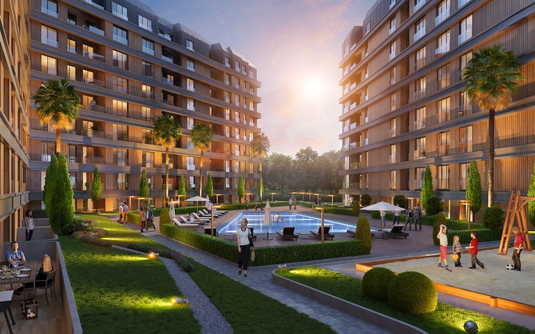 Жилой комплекс семейной концепции, рядом с метро станцией