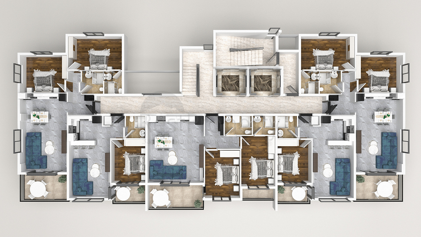 Новый строящийся комплекс в европейском районе Оба