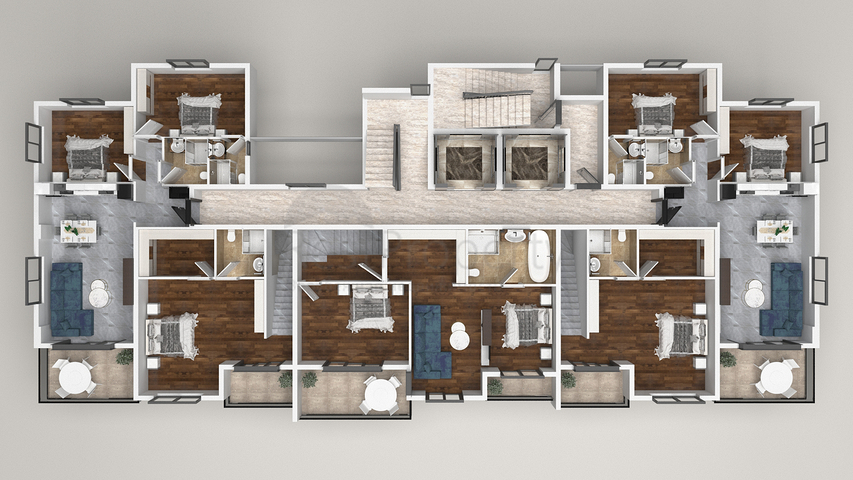 Новый строящийся комплекс в европейском районе Оба