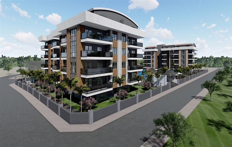 Строящийся жилой комплекс в европейском районе Оба