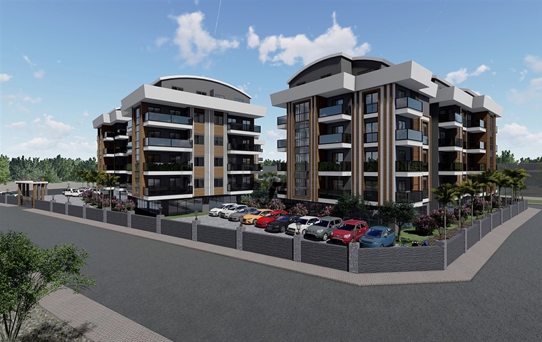 Строящийся жилой комплекс в европейском районе Оба