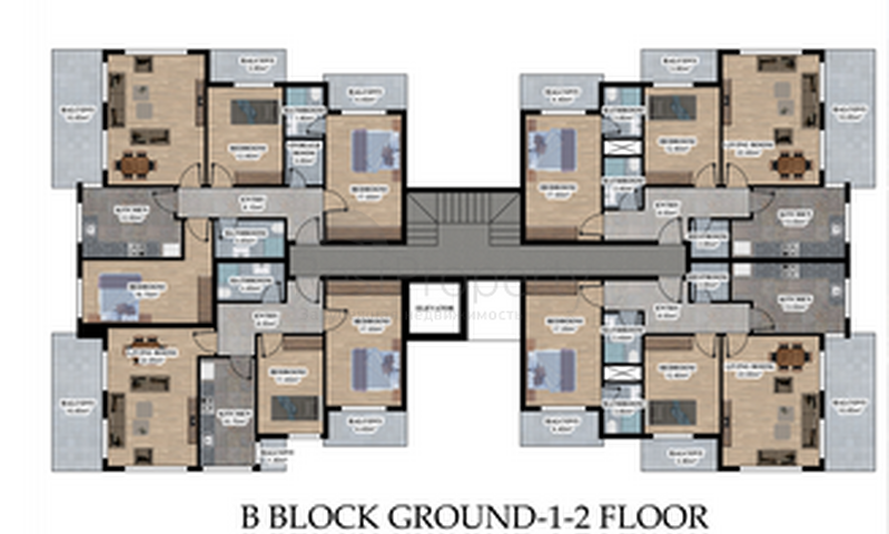 Строящийся жилой комплекс в европейском районе Оба