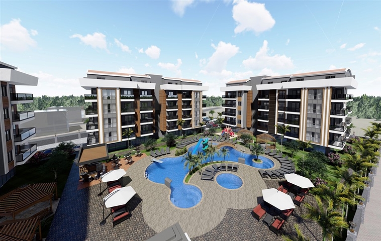 Строящийся жилой комплекс в европейском районе Оба