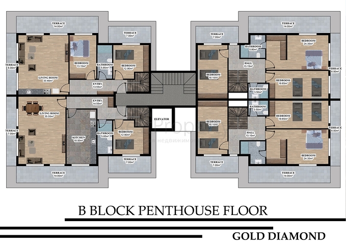 Строящийся жилой комплекс в европейском районе Оба