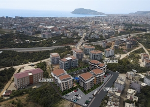 Строящийся жилой комплекс в европейском районе Оба