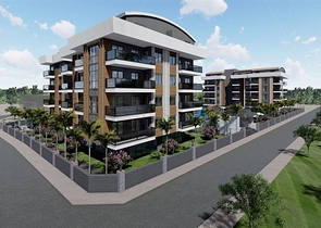 Строящийся жилой комплекс в европейском районе Оба