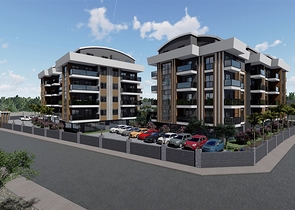 Строящийся жилой комплекс в европейском районе Оба