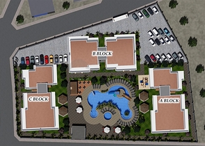 Строящийся жилой комплекс в европейском районе Оба