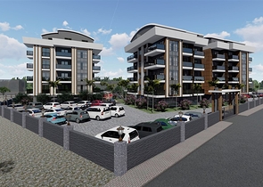 Строящийся жилой комплекс в европейском районе Оба