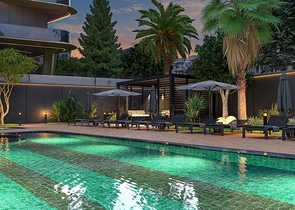 Строящийся комплекс в районе пляжа Клеопатра